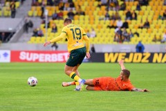 KATOWICE 28.07.2025MECZ 2. KOLEJKA PKO EKSTRAKLASA SEZON 2025/26 --- POLISH FOOTBALL TOP LEAGUE MATCH: GKS KATOWICE - ZAGLEBIE LUBINKACPER LUKASIAK ADAM RADWANSKI FOT. KRZYSZTOF HELIOS/400MM