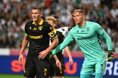 WARSZAWA 10.08.2025MECZ 4. KOLEJKA PKO EKSTRAKLASA SEZON 2025/26 --- POLISH FOOTBALL TOP LEAGUE MATCH: LEGIA WARSZAWA - GKS KATOWICEARKADIUSZ JEDRYCH DAWID KUDLA FOT. KRZYSZTOF HELIOS/400MM